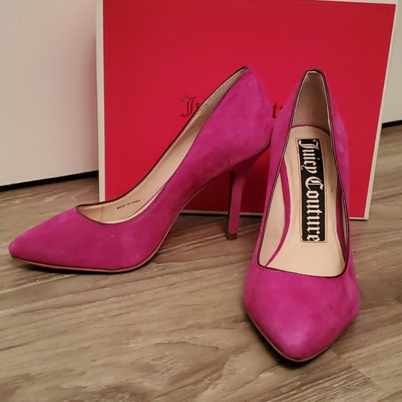 Juicy Couture Fuschia Suede Heels Only Worn Once! - Picture 2 of 3